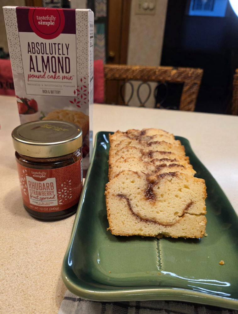 Rhubarb Strawberry Swirl Almond Pound Cake: A Summer Favorite
