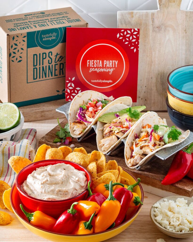 Tastefully Simple Dips to Dinner meal and product photo