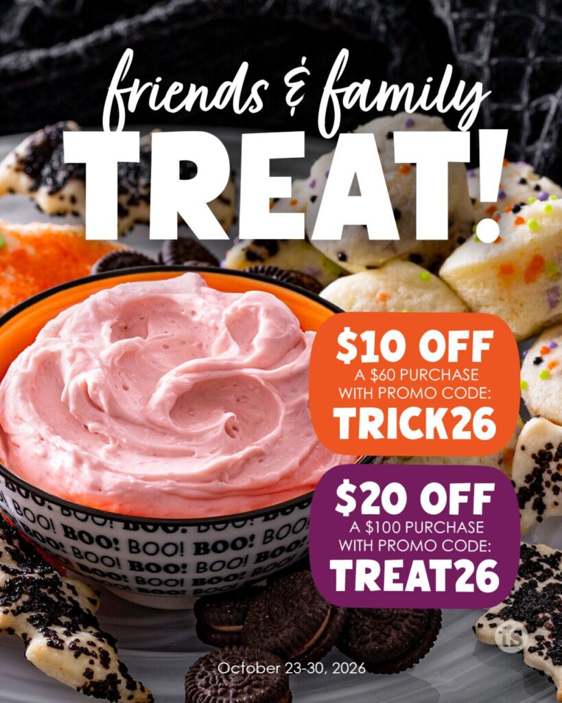 Tastefully Simple Friends & Family Treat sale flyer, October 23–30, 2026
